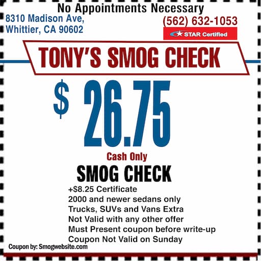 Smog Coupon Whittier,